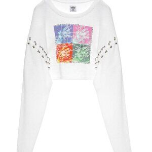 Boys lie “don’t test me” long sleeve cropped waffle knit